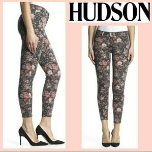 Hudson Nico Mid Rise Ankle Skinny Ruby Floral Jean